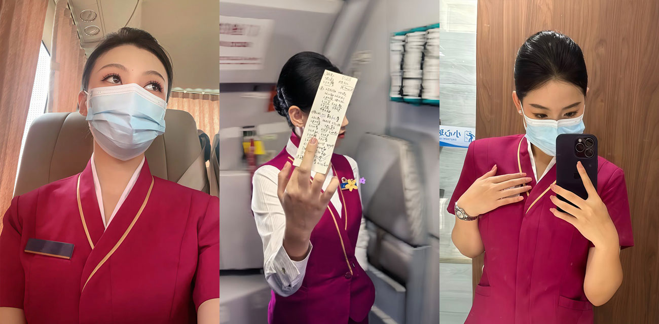 Airlines Beauty Stewardess Secretly Works as Twitter Welfare Girl: Wild Airplane Toilet Sex with Sugar Daddy Video Fully Leaked! - 18J.TV
